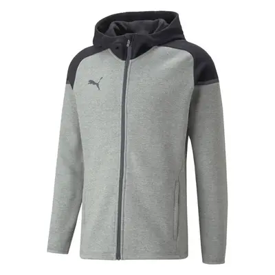 Puma TEAMCUP CASUALS HOODED Pánská tréninková mikina, tmavě šedá, velikost