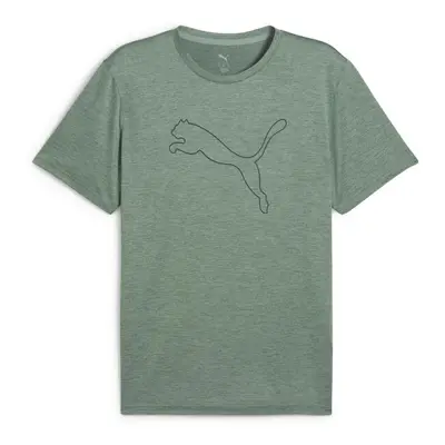 Puma TAD ESSENTIAL HEATHER CAT TEE Pánské triko, tmavě zelená, velikost