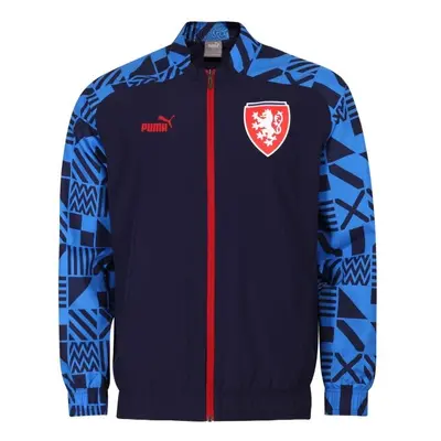 Puma FACR PREMATCH JACKET Pánská fotbalová bunda, tmavě modrá, velikost