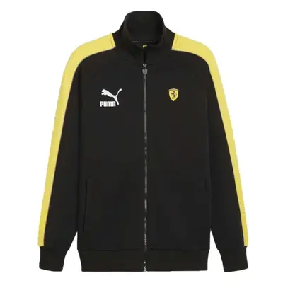 Puma FERRARI RACE ICONIC T7 TRACK JACKET Pánská mikina se zipem, černá, velikost