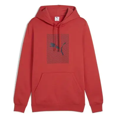 Puma ESSENTIALS LOGO LAB HOOODIE FL Pánská mikina, červená, velikost