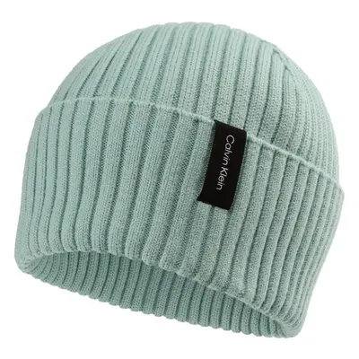 Calvin Klein RIBBED FOLDED BEANIE Podzimní čepice, světle zelená, velikost