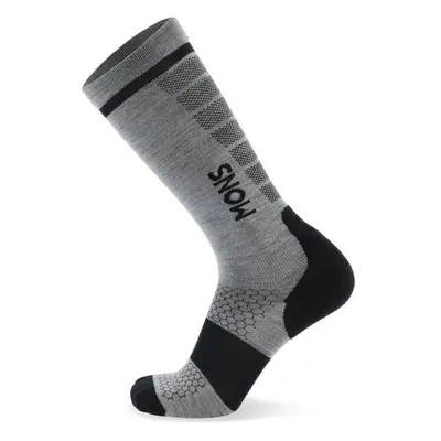 MONS ROYALE PRO LITE MERINO SNOW SOCK Unisex lyžařské merino ponožky, šedá, velikost