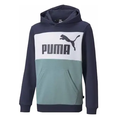 Puma ESSENTIALS+COLORBLOCK HOODIE Chlapecká mikina, tmavě modrá, velikost