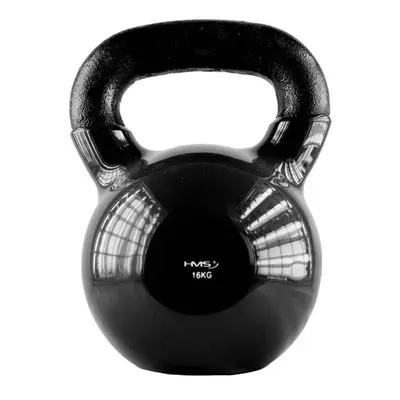 HMS KNV16 Kettlebell pokrytý vinylem, černá, velikost