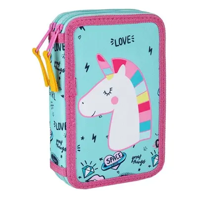 Oxybag UNICORN ICONIC Dvoupatrový penál, tyrkysová, velikost