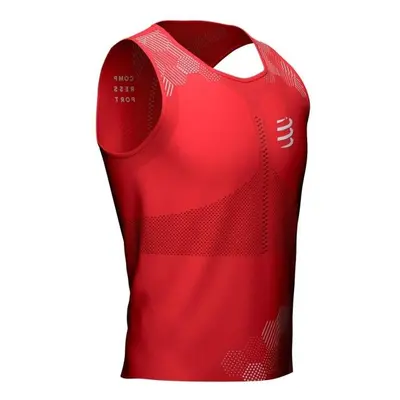 Compressport PRO RACING SINGLET Pánské běžecké tílko, červená, velikost