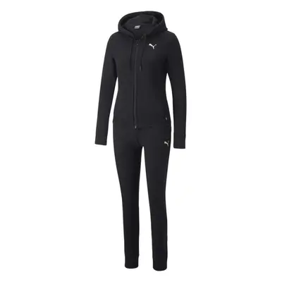 Puma CLASSIC HOODED TRACKUSUIT FL Dámská tepláková souprava, černá, velikost