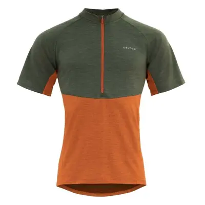 Devold STANDAL MERINO TEE ZIP NECK Pánské cyklistické triko, oranžová, velikost