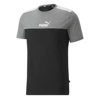 Puma ESSENTIALS + BLOCK TEE Pánské triko, černá, velikost