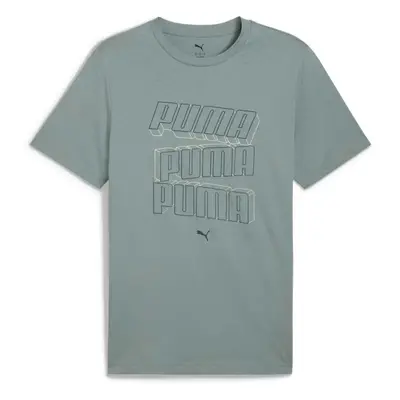 Puma ESSENTIALS LOGO LAB HOG TEE Pánské triko, zelená, velikost