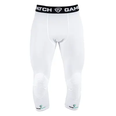 GAMEPATCH TIGHTS 3/4 WITH KNEE PADDING Kompresní unisex legíny, bílá, velikost