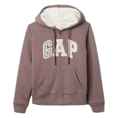 GAP V-LOGO SHERPA Dámská mikina, hnědá, velikost