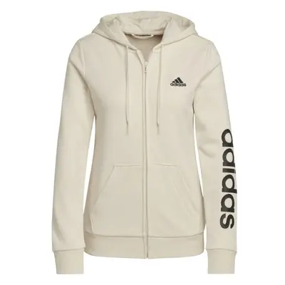 adidas LINEAR FULL-ZIP HOODIE Dámská mikina, béžová, velikost