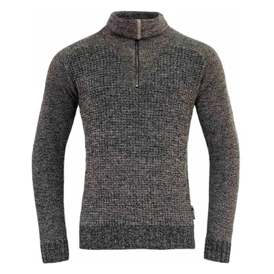 Devold BISPEN WOOL ZIP NECK Pánský vlněný svetr, tmavě šedá, velikost