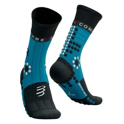 Compressport PRO RACING SOCKS WINTER TRAIL Zimní běžecké ponožky, modrá, velikost