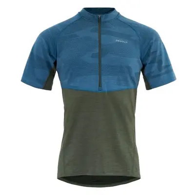 Devold STANDAL MERINO TEE ZIP NECK Pánské cyklistické triko, modrá, velikost