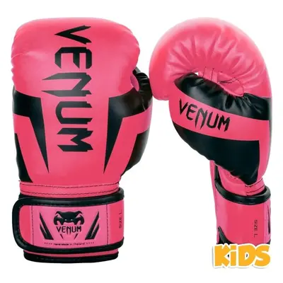 Venum ELITE BOXING GLOVES KIDS - EXCLUSIVE FLUO Dětské boxerské rukavice, růžová, velikost