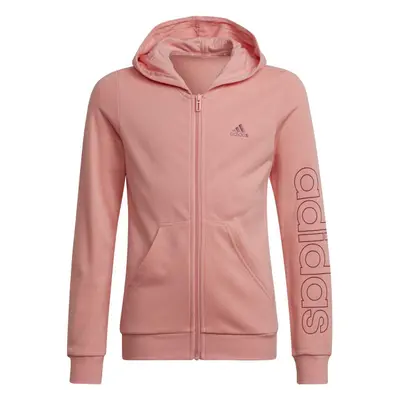 adidas LINEAR FULL-ZIP HOODIE Dívčí mikina, růžová, velikost