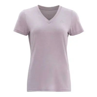 Devold HAREID MERINO TEE V-NECK Dámské merino triko, šedá, velikost