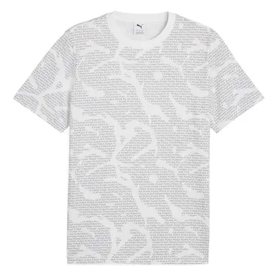 Puma ESSENTIALS LOGO LAB AOP TEE Pánské triko, šedá, velikost