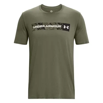 Under Armour CAMO CHEST STRIPE Pánské triko, khaki, velikost