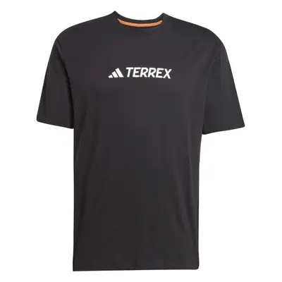 adidas TERREX LOGO TEE Pánské outdoorové tričko, černá, velikost