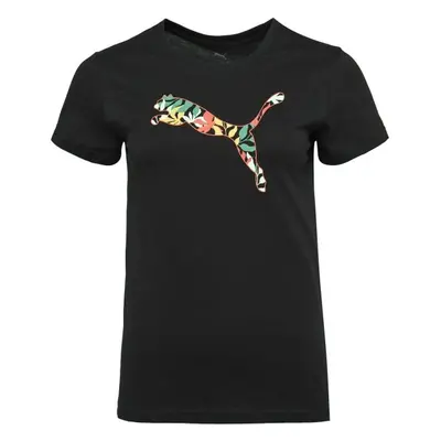 Puma GRAPHICS FLORAL CAT LOO TEE Dámské triko, černá, velikost