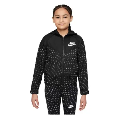 Nike SPORTSWEAR WINDRUNNER Dívčí bunda, černá, velikost