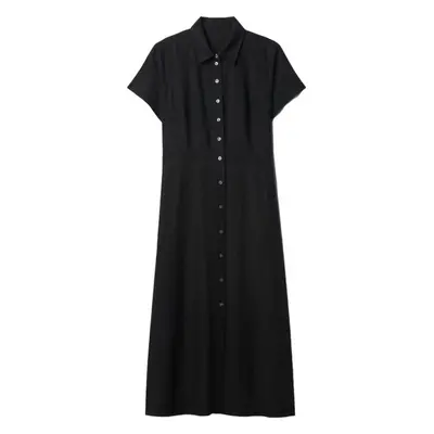 GAP SS SHIRTDRESS MAXI Dámské šaty, černá, velikost