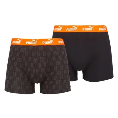 Puma ELEMENTS MEN PRINTED BOXERS 2P Pánské boxerky, černá, velikost