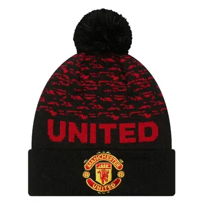 New Era MARL BOBBLE CUFF BEANIE MANCHESTER UNITED Zimní čepice, černá, velikost