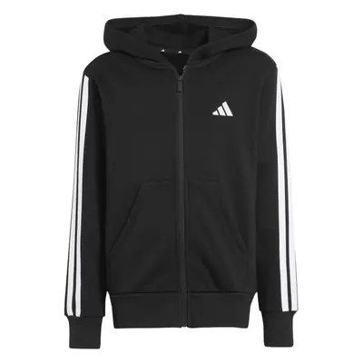 adidas 3-STRIPES FULL-ZIP HOODIE Dětská mikina, černá, velikost