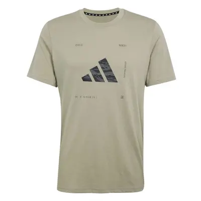 adidas CAMO LOGO TEE Pánské tričko, khaki, velikost