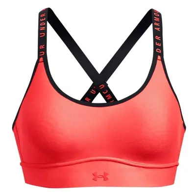 Under Armour INFINITY MID COVERED Dámská sportovní podprsenka, červená, velikost