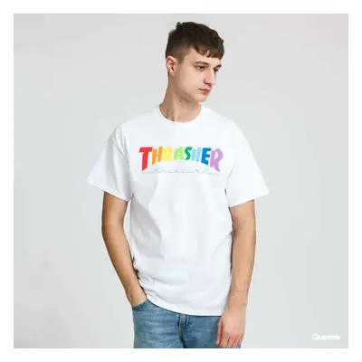 Tričko Thrasher Rainbow Mag Tee White