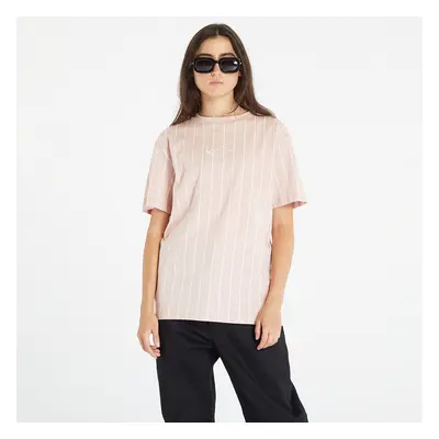 Tričko Karl Kani Small Signature Pinstripe Os Tee Dusty Rose/ White