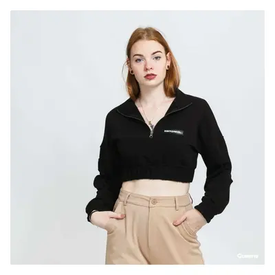 Mikina Sixth June Zip Up Crop Sweatshirt Black