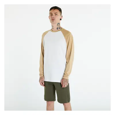 Tričko Urban Classics Organic Oversized Raglan Longsleeve White/ Union Beige