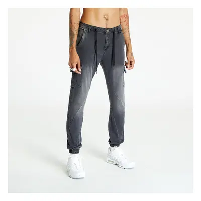 Kalhoty Urban Classics Denim Cargo Jogging Pants Real Black Washed