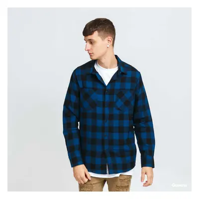 Košile Urban Classics Checked Flanell Shirt Black/ Blue