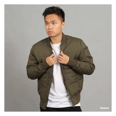 Bunda Urban Classics Basic Quilt Bomber Jacket Olive