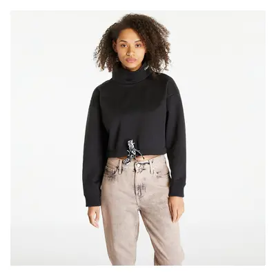 Mikina Calvin Klein Jeans Cropped Logo Tape Sweatshirt Black