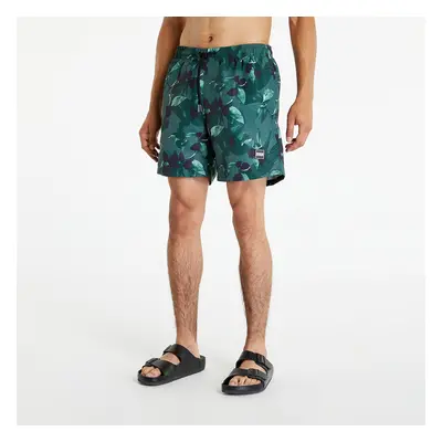 Plavky Urban Classics Pattern Swim Shorts Green Leafs