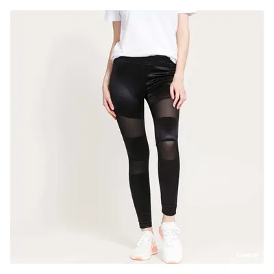 Legíny Urban Classics Ladies Shiny Tech Mesh Leggings Black