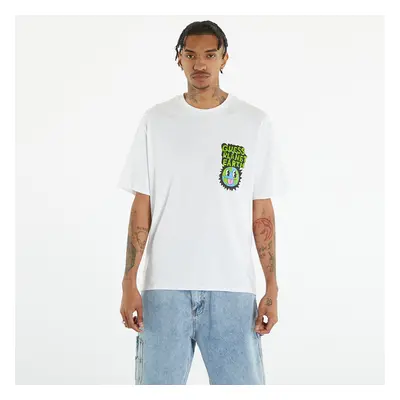 Tričko GUESS Go Earth Day Planet Tee Pure White