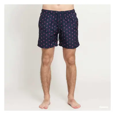 Plavky Urban Classics Pattern Swim Shorts Navy/ Pink