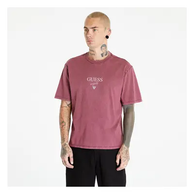 Tričko GUESS Printed Baker Logo Tee Distressed Damson Mu