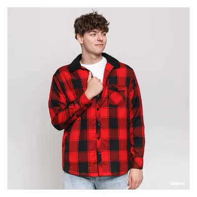 Bunda Urban Classics Sherpa Lined Shirt Jacket Red/ Black