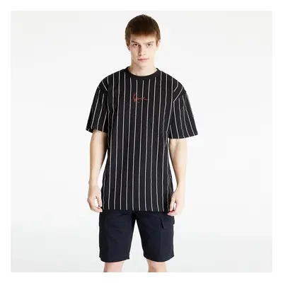 Tričko Karl Kani Small Signature Pinstripe Tee Black/ White